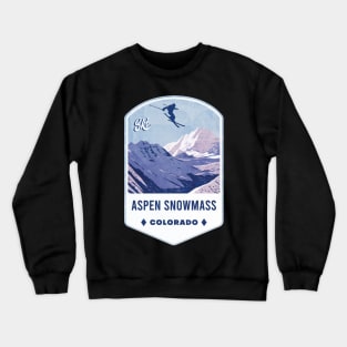 Aspen Snowmass Colorado Ski Badge Crewneck Sweatshirt